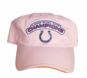 Superbowl 2006 Champions Indianapolis Colts Pink Adjustable Strap Hat